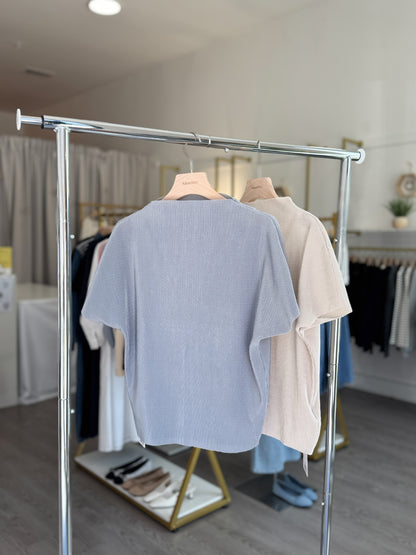 Velvet Pleats Shortsleeve