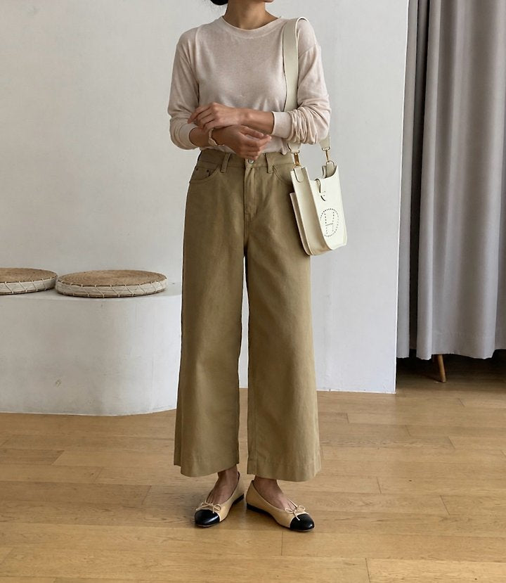 Loose Beige Cargo Pants