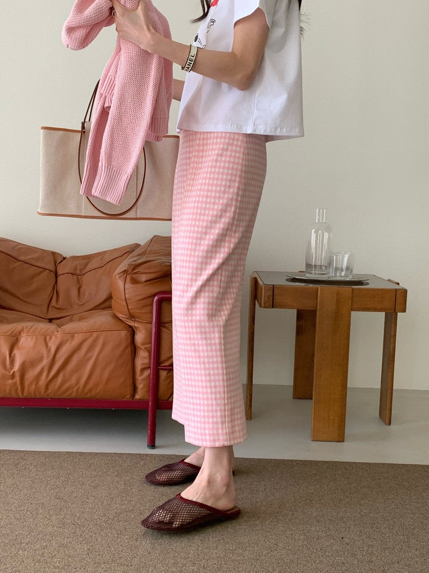 *Daily Check Long Skirt