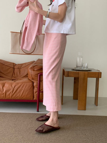 *Daily Check Long Skirt