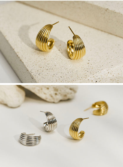 14KGF Bold Line Earring - AdoreMeU