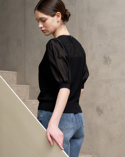 Soft Sleeve Knit Blouse