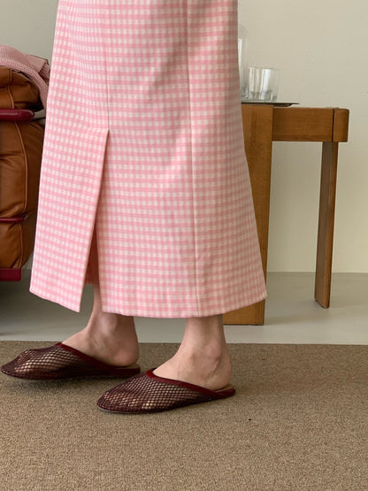 *Daily Check Long Skirt