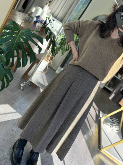 Herringbon Pleats Skirt