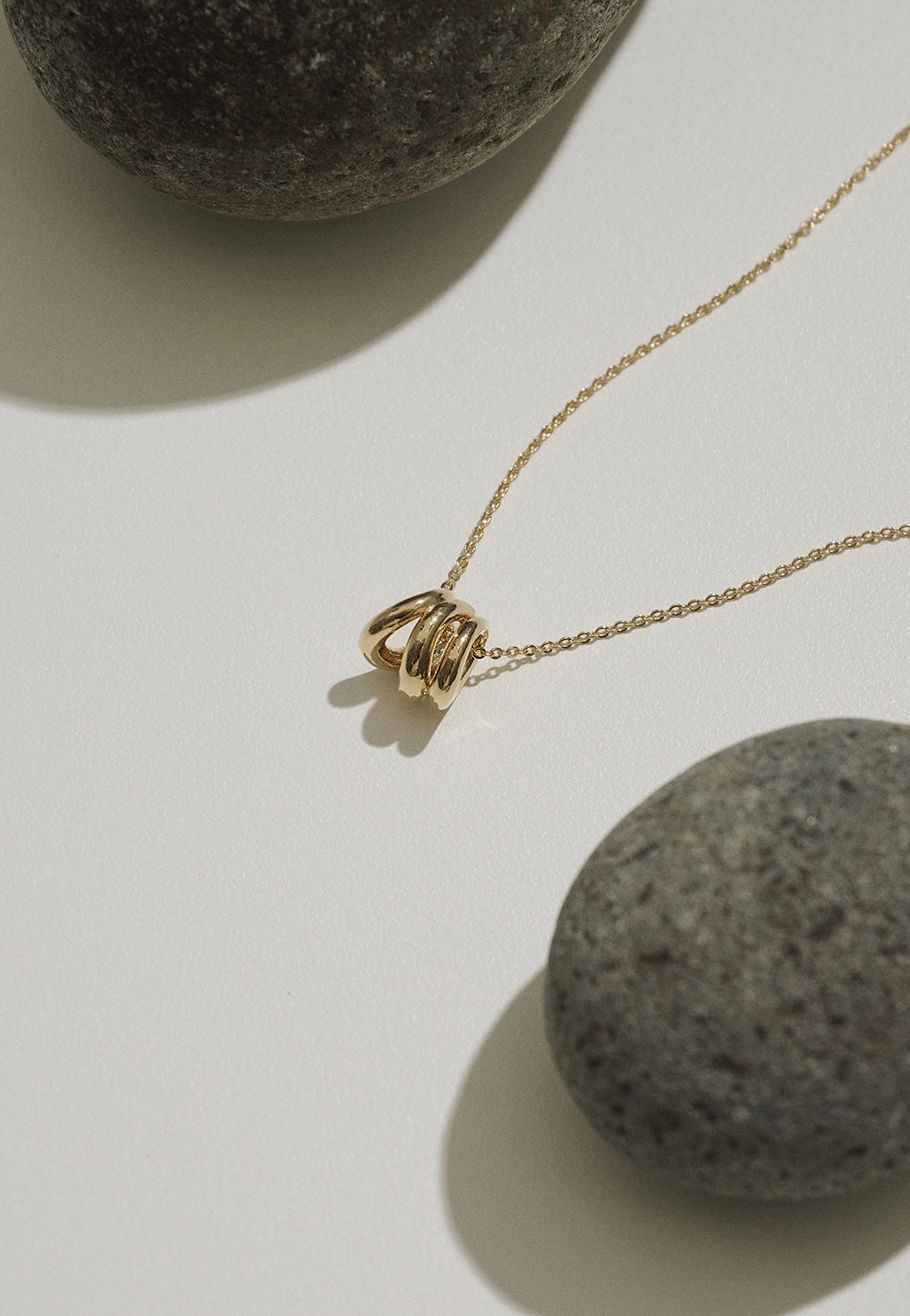 14K Triple Bold Wave Necklace