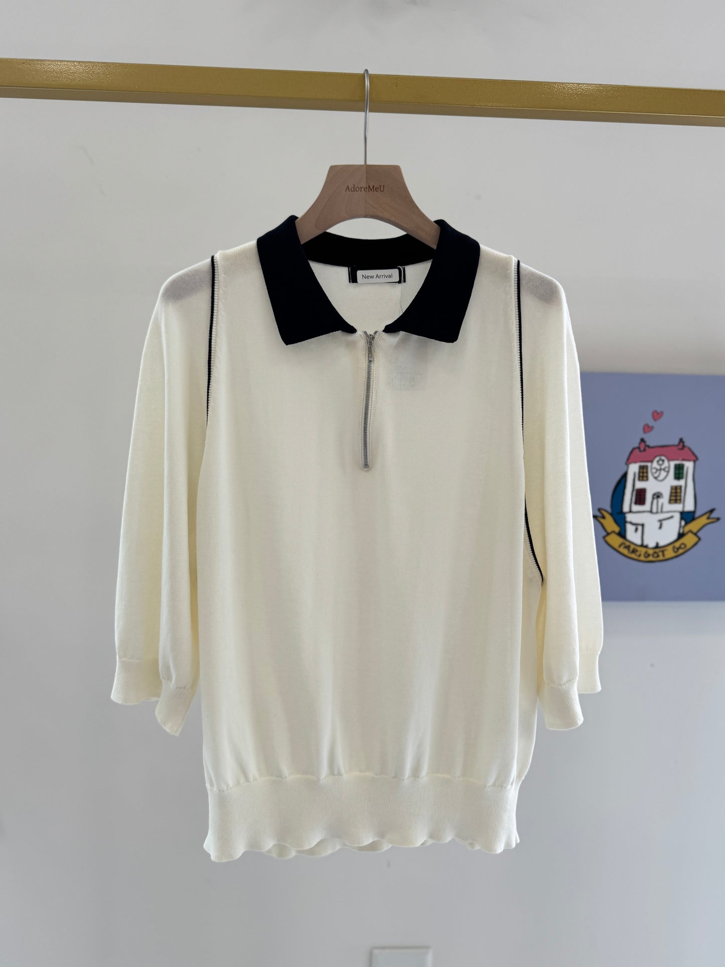 Contrast Collar Knit