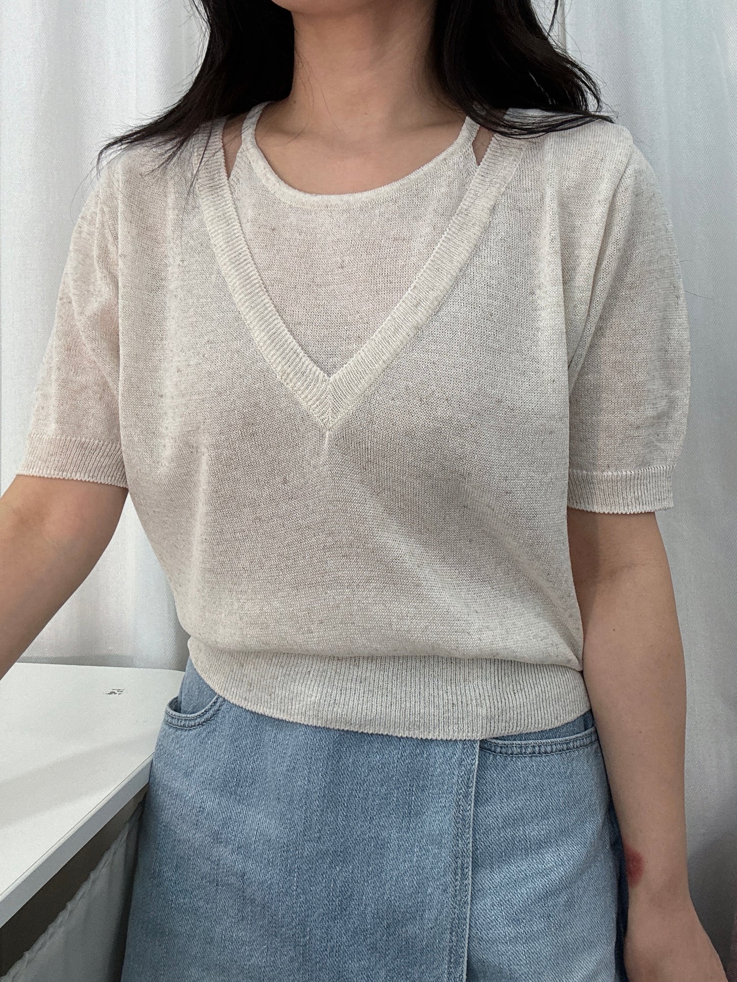 Layered Knit Top (~6/19)
