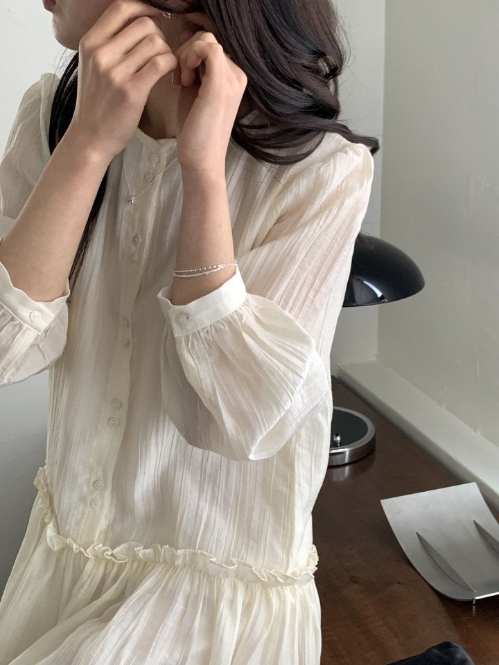 * Luna Frill Shirred Dress