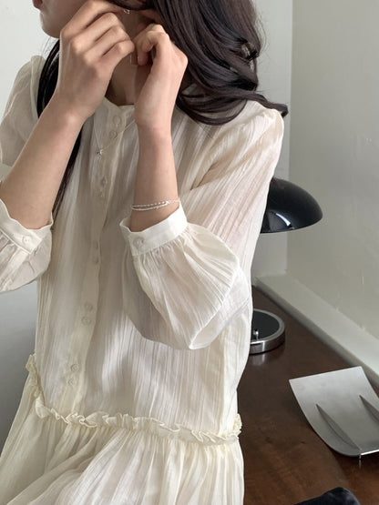 * Luna Frill Shirred Dress