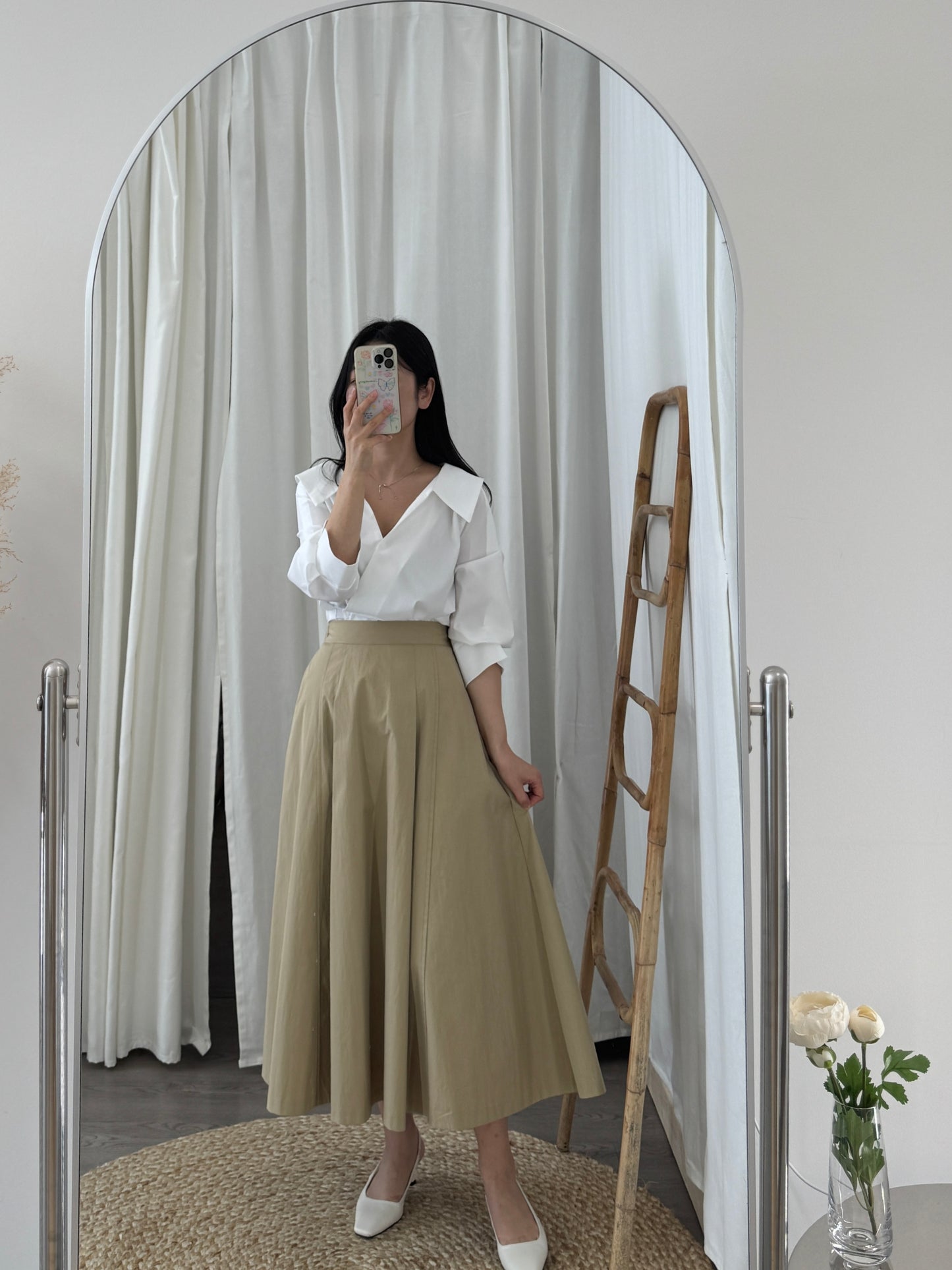 Pintuck A line Skirt