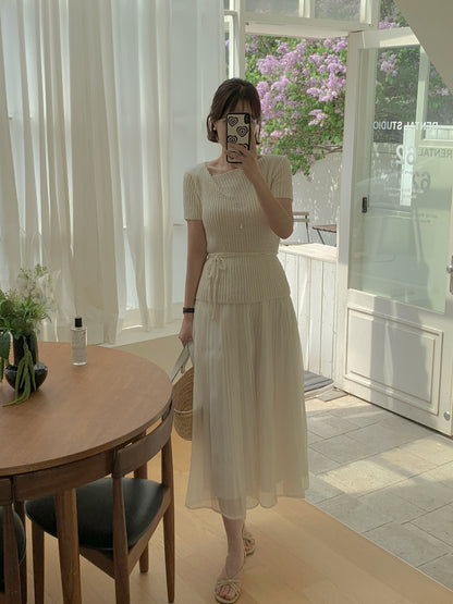 Air Chiffon Banding Skirt(~6/7)