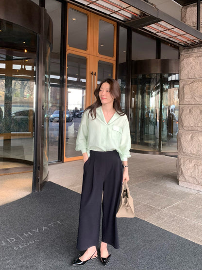 *실키 포켓 블라우스