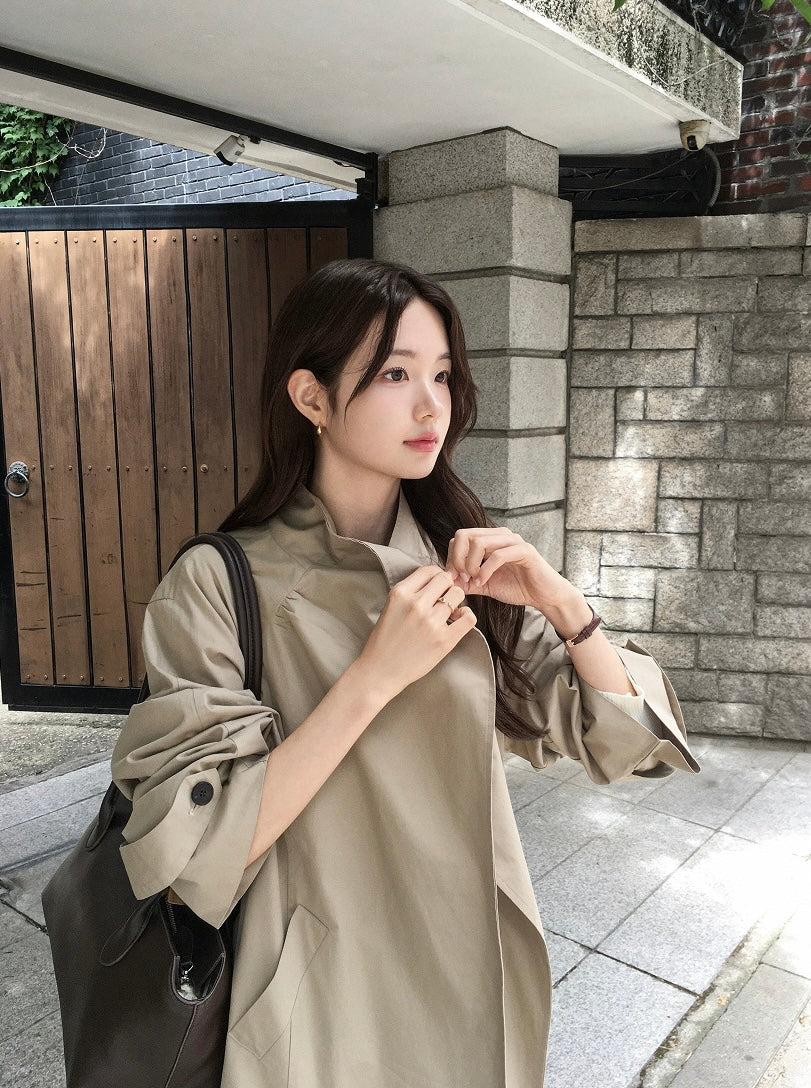High-Neck Trench Jacket