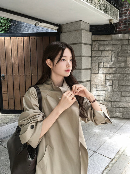 High-Neck Trench Jacket