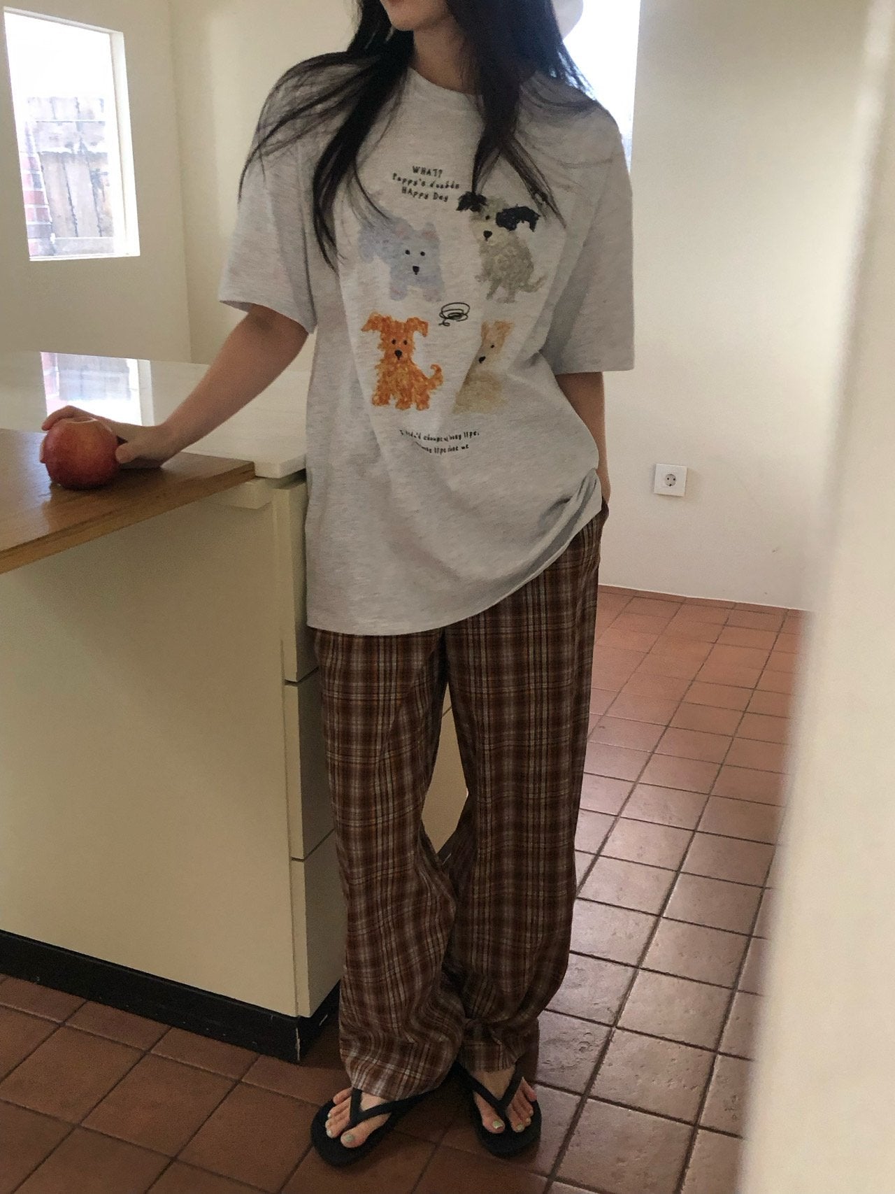 * Dog Graphic Oversized T-Shirt