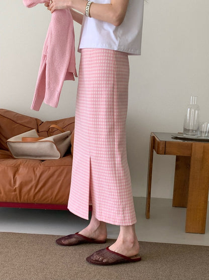 *Daily Check Long Skirt