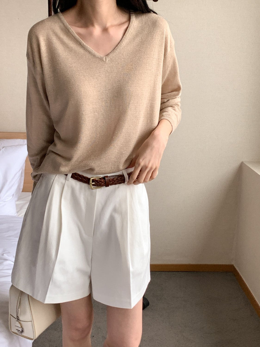 * Summer Linen V-neck Knit