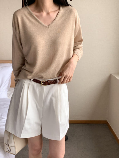 * Summer Linen V-neck Knit