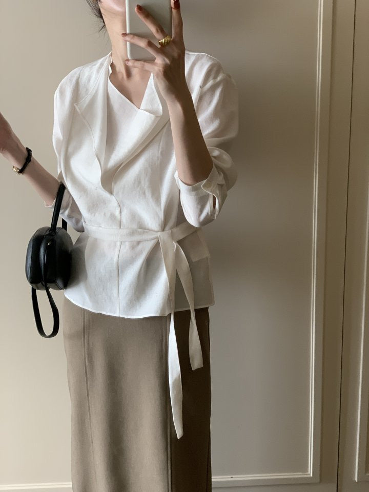 * Draped Belt Blouse