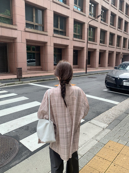 * Autumn Check Oversized Shirt