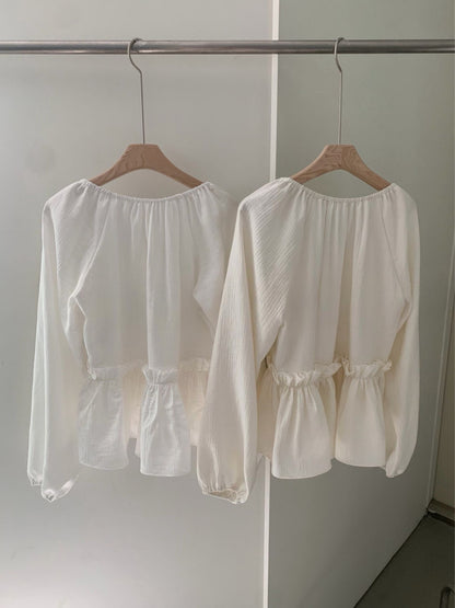 * Luna Shirring Frill Blouse