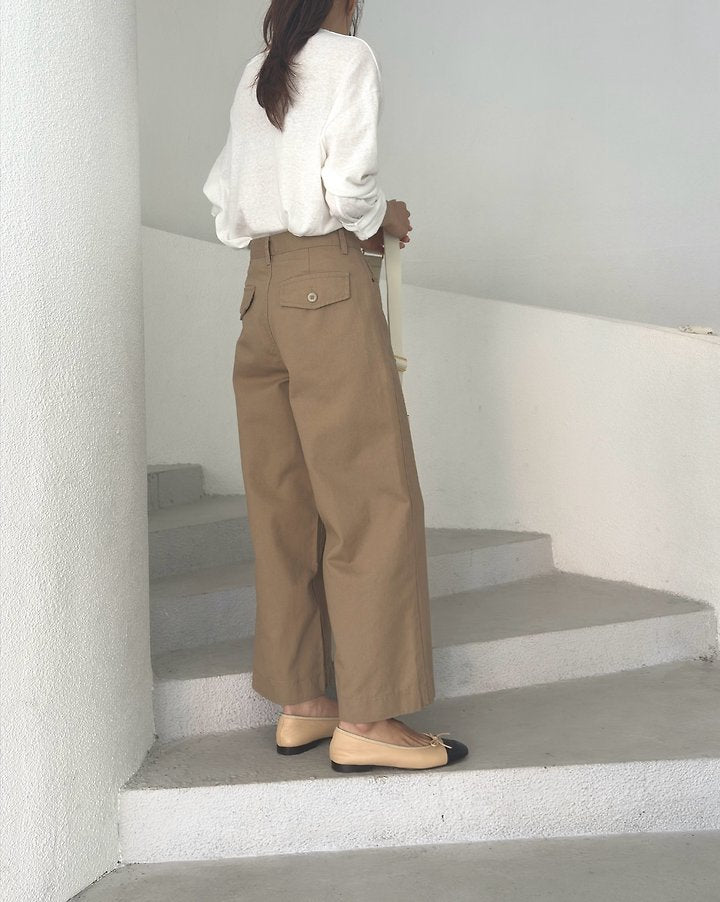 Loose Beige Cargo Pants