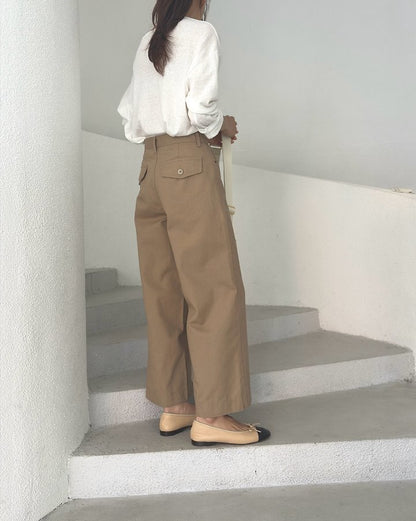 Loose Beige Cargo Pants