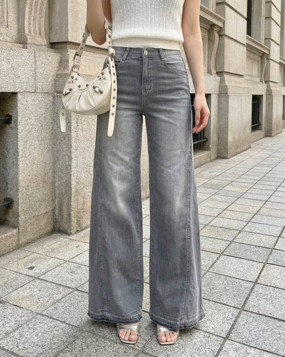 Banding Wide Denim (Gray)