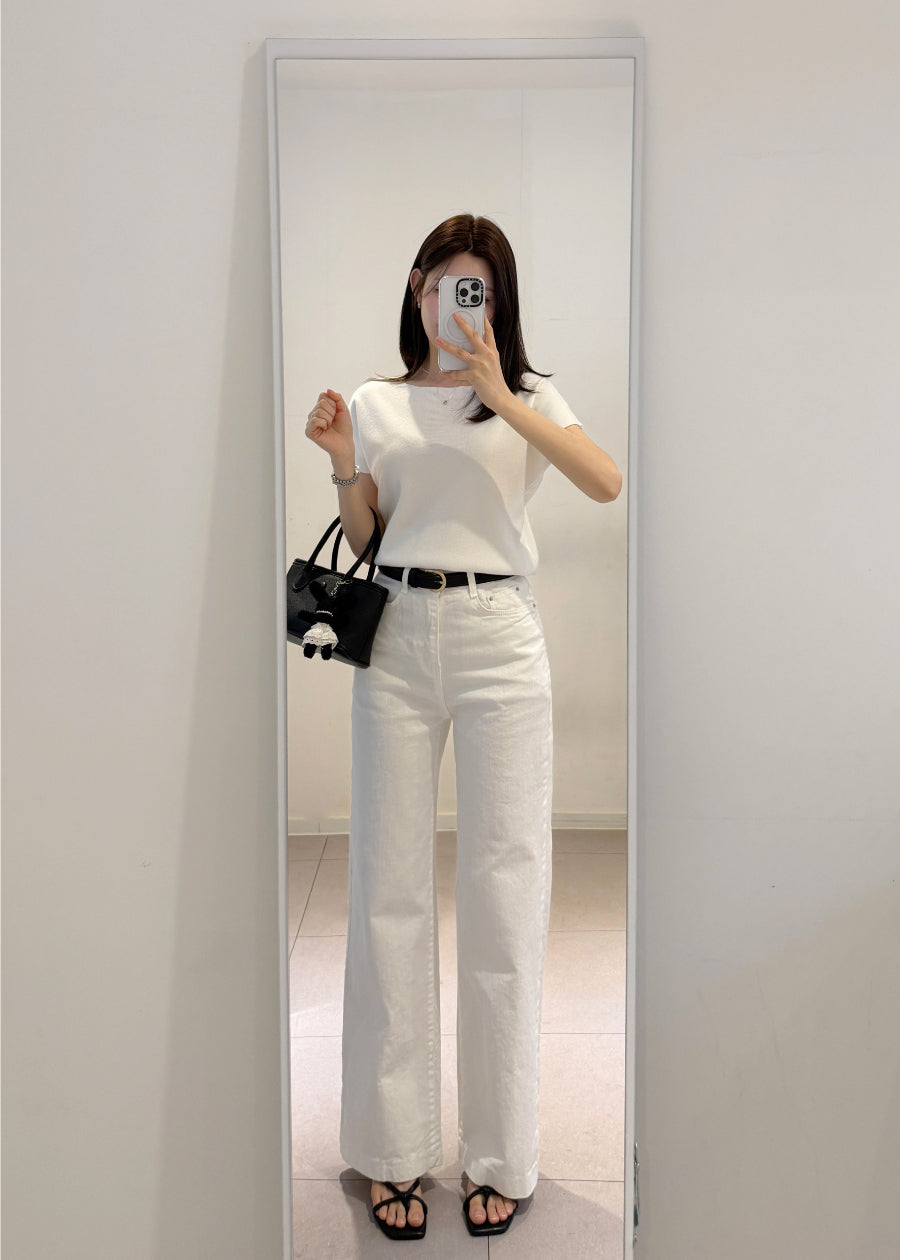White Straight Denim