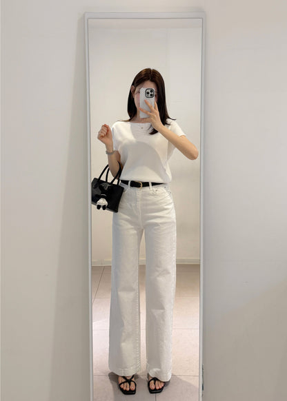 White Straight Denim
