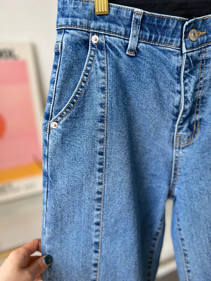 Two Line Semi Wide Banding Denim - AdoreMeU