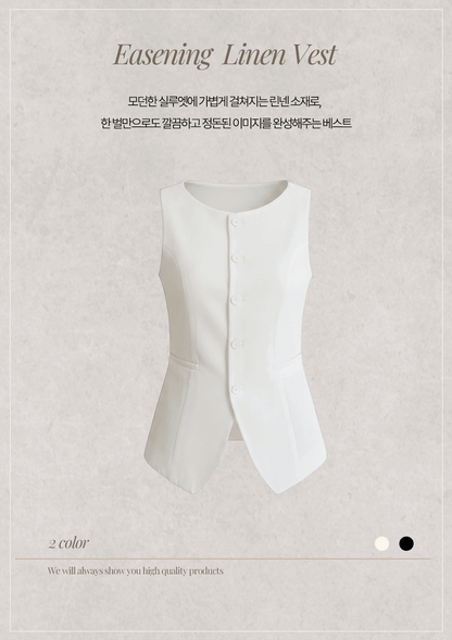 * Linen Blend Summer Vest