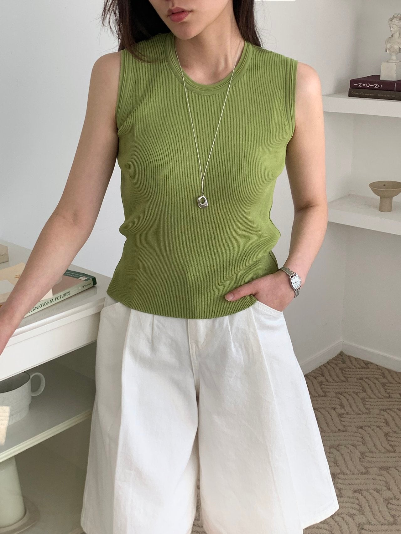 Sand U Neck Knit Tanktop(~7/29)