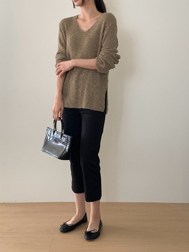 Slit Loose Knit Sweater(~10/18)