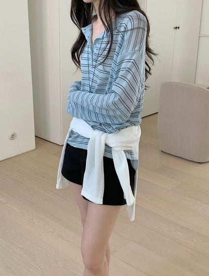 *  Breeze Stripe Summer Knit Top