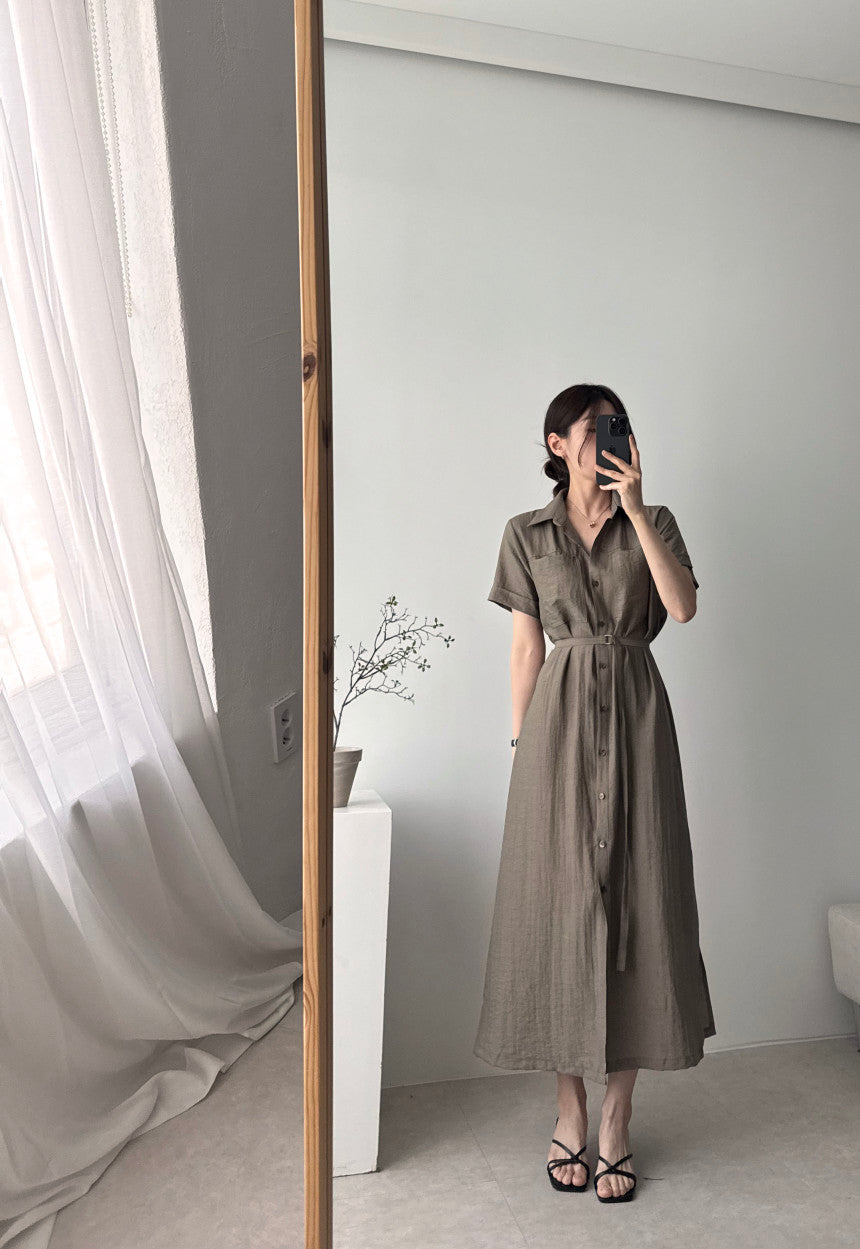 * Linen Pocket Dress