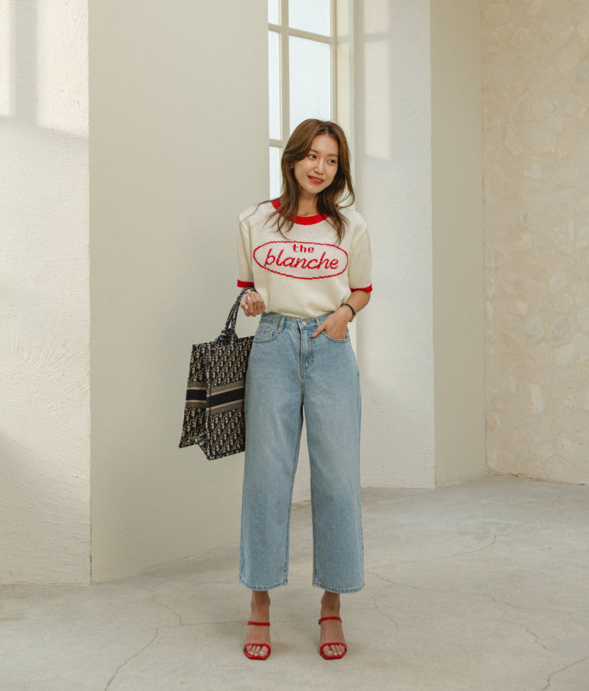 * Wide-Leg Cropped Jeans
