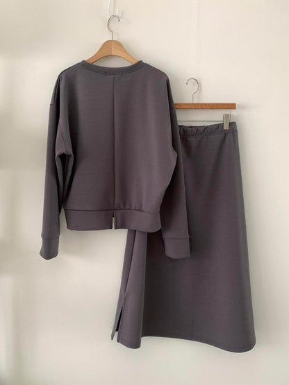 Sweatshirt & Long Skirt Set(~10/1)