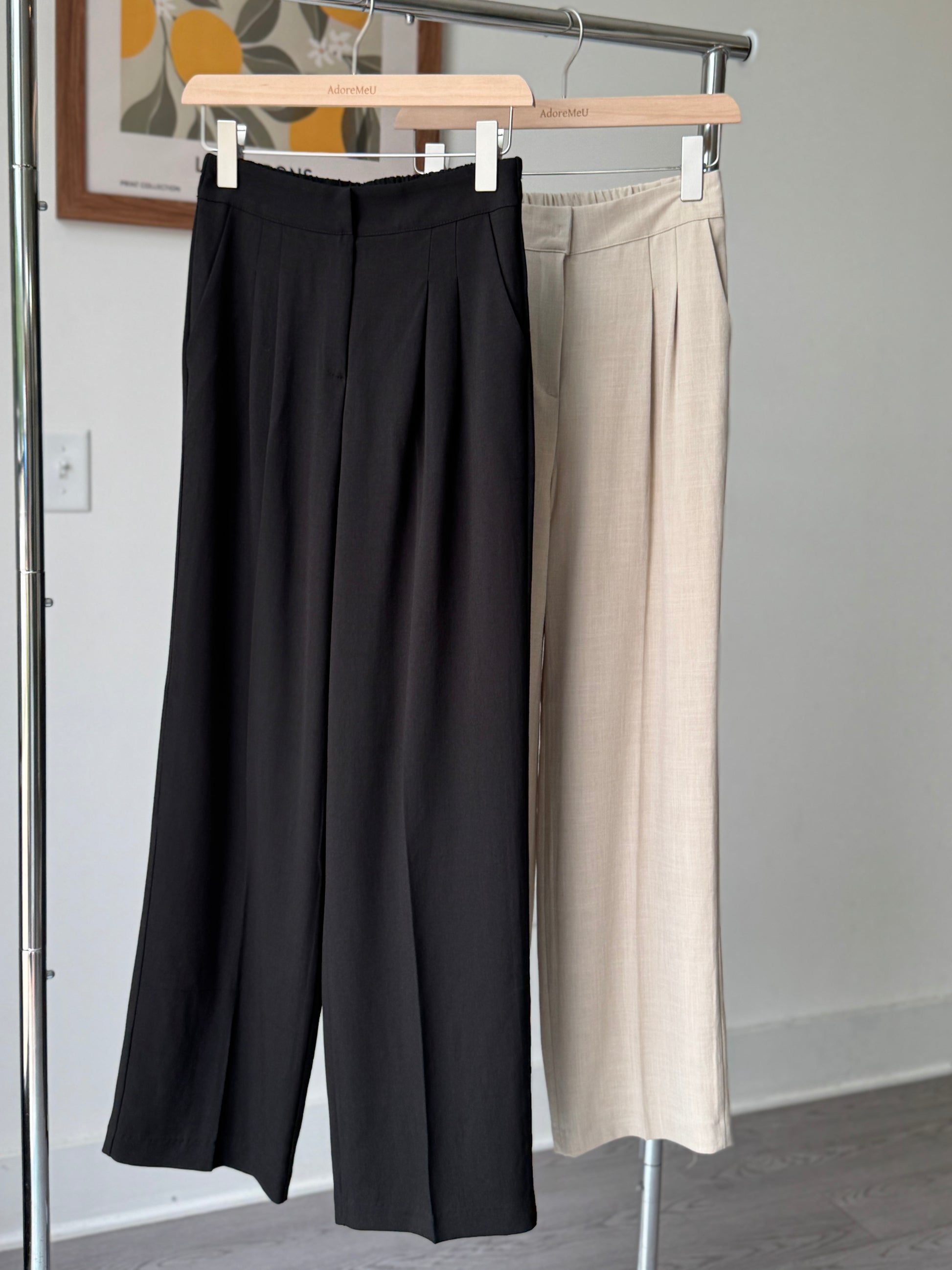 Sand Pintuck Slacks - AdoreMeU