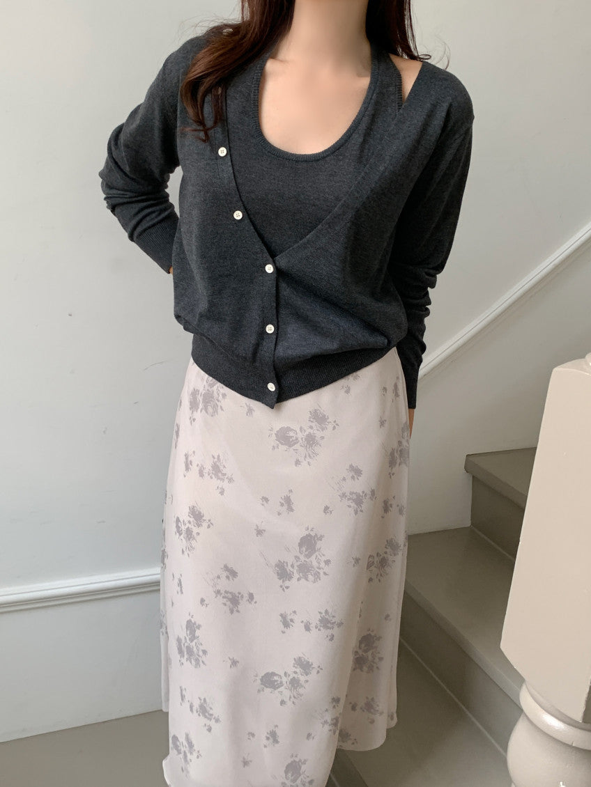* Floral Midi Skirt