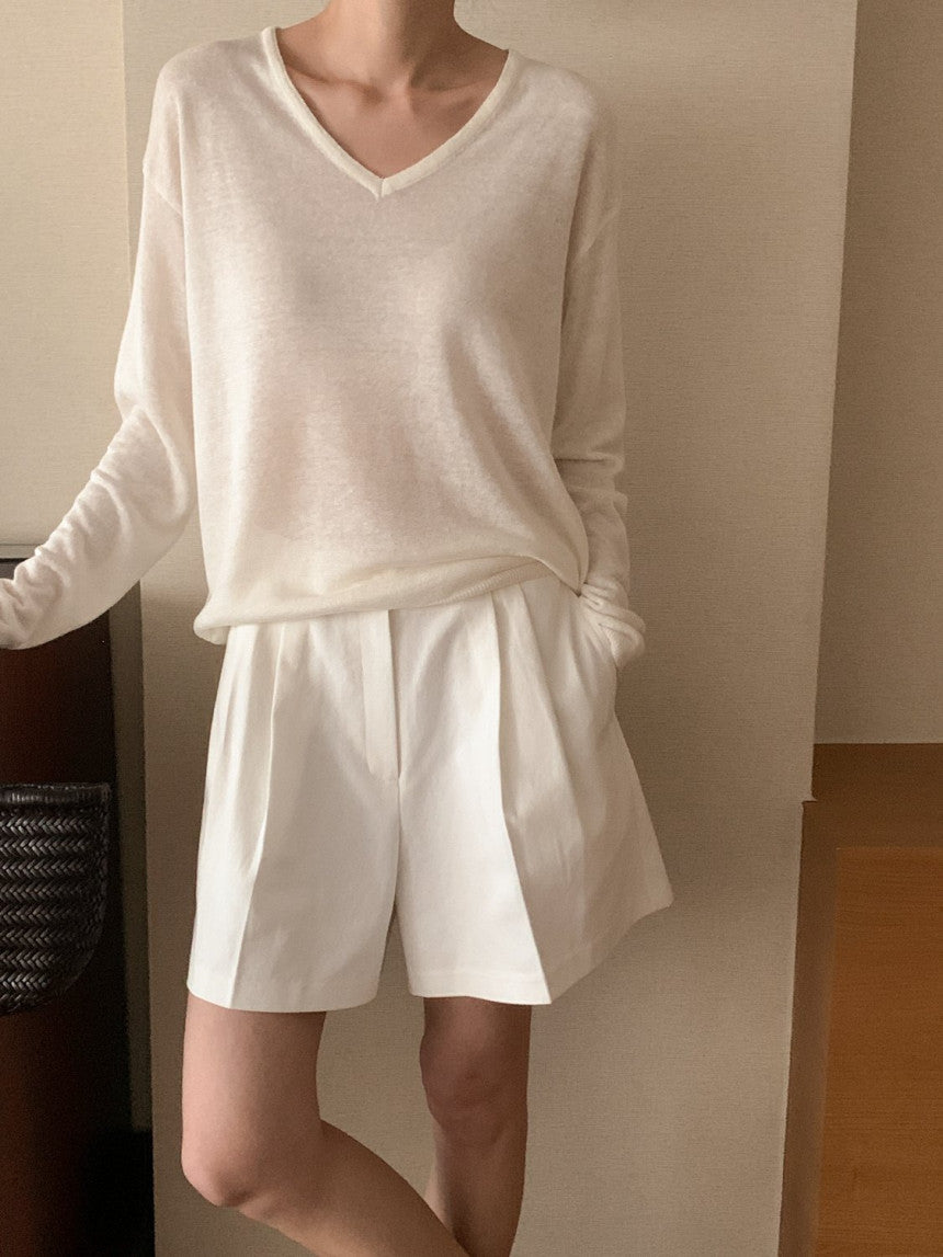 * Summer Linen V-neck Knit