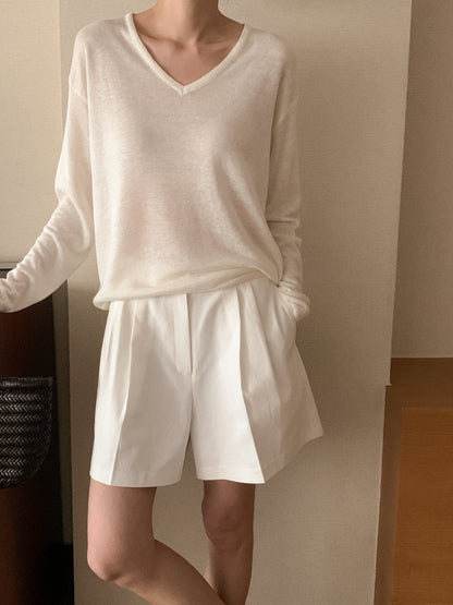 * Summer Linen V-neck Knit