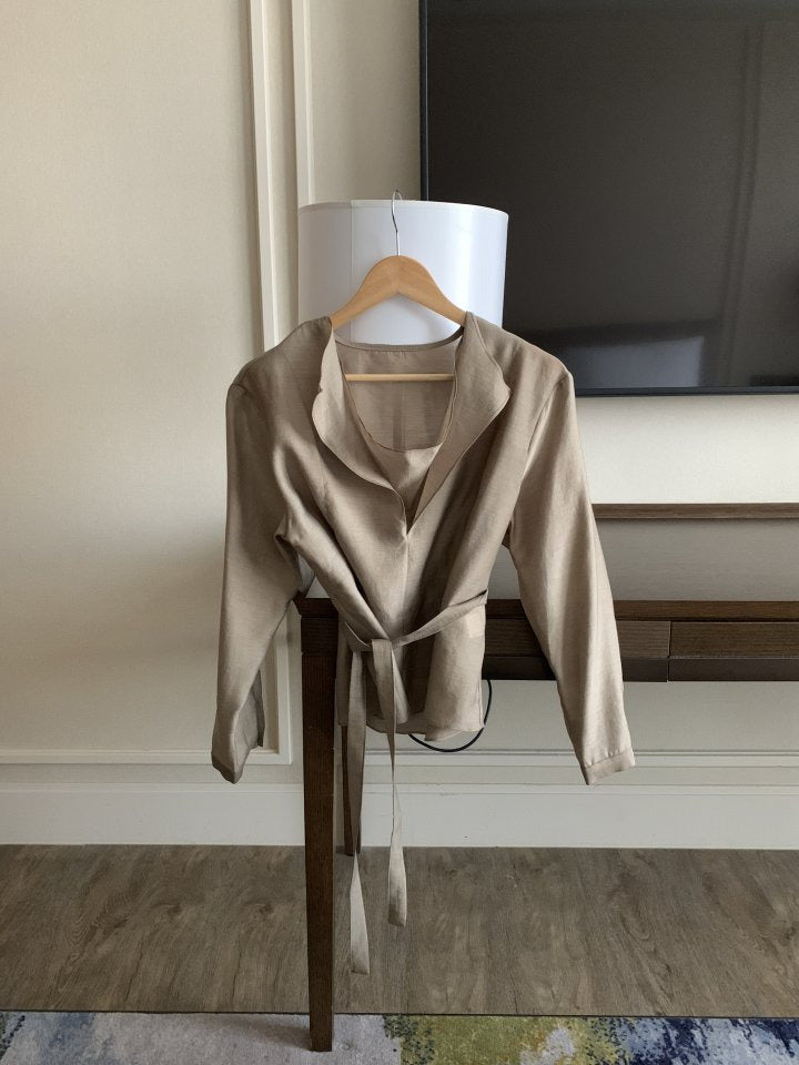 * Draped Belt Blouse