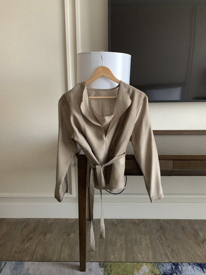 * Draped Belt Blouse