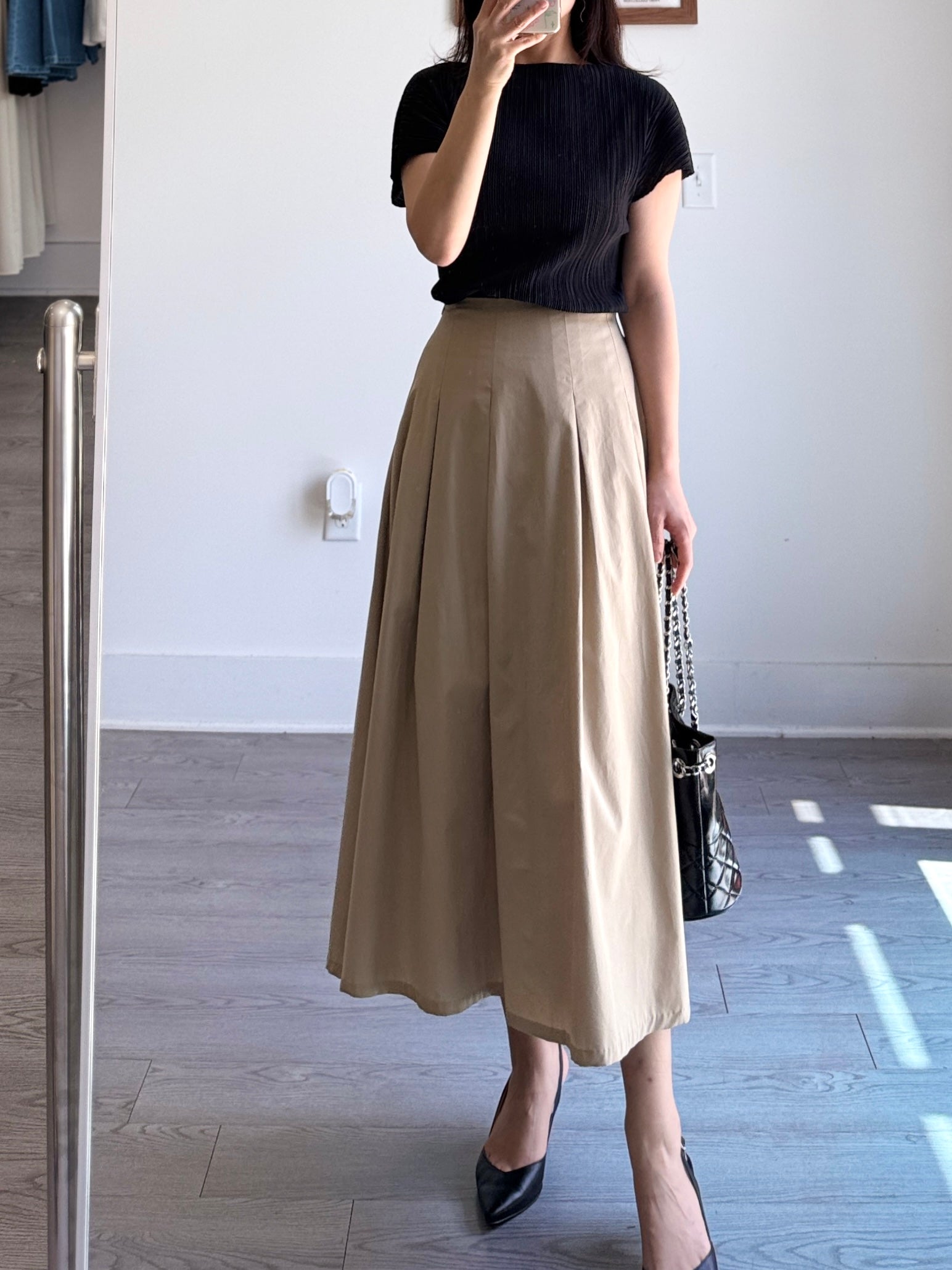 Pintuck Flare Skirt - AdoreMeU