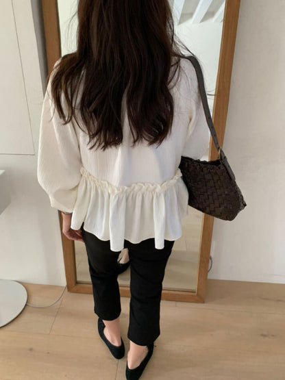 * Luna Shirring Frill Blouse