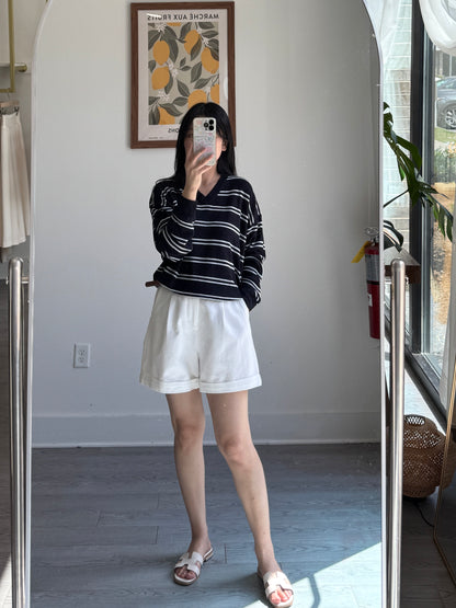 Stripe V neck Knit Top(~9/1) - AdoreMeU