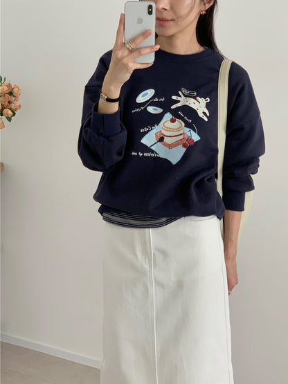 *Picnic Print Sweatshirt