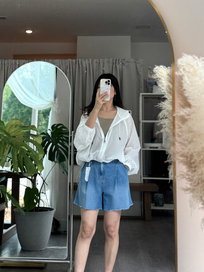 Pleated Denim Short - AdoreMeU