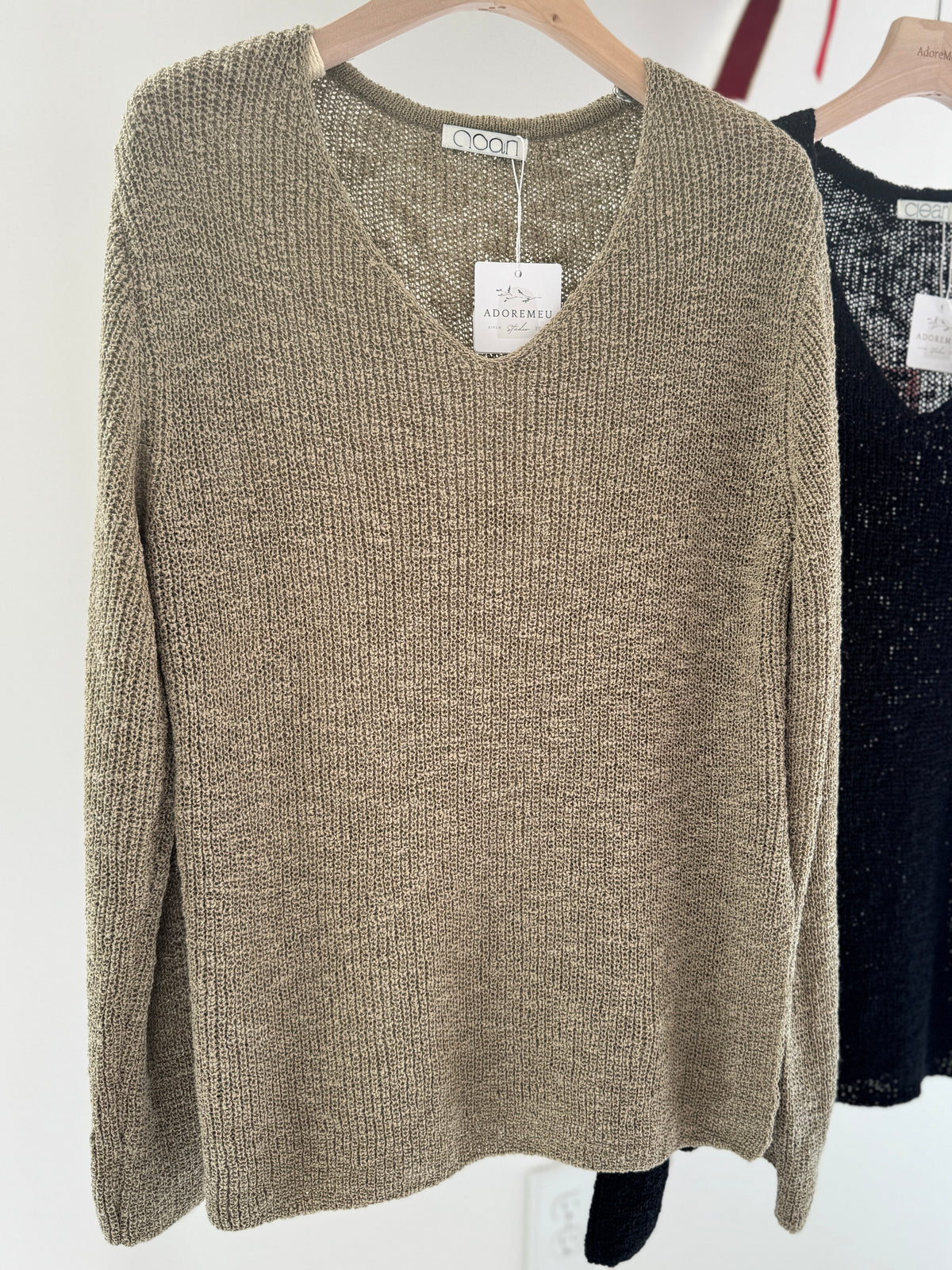 Slit Loose Knit Sweater(~10/18)